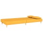 Sofá cama de 2 plazas con dos almohadas tela color amarillo
