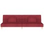 Sofá cama de 2 plazas con dos almohadas tela color vino
