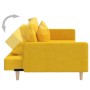 Sofá cama de 2 plazas con dos almohadas tela color amarillo en Sofás | Comprar online en Foro24