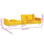 Sofá cama de 2 plazas con dos almohadas tela color amarillo en Sofás | Comprar online en Foro24
