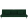 Sofá cama de 2 plazas con dos almohadas terciopelo verde oscuro