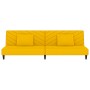 Sofá cama de 2 plazas con dos almohadas terciopelo amarillo