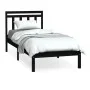 Black solid wood single bed frame 75x190 cm by vidaXL, Beds and slatted bases - Ref: Foro24-3100553, Price: 114,55 €, Discoun...