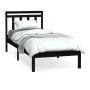 Estructura cama madera maciza individual negro 75x190 cm de vidaXL, Camas y somieres - Ref: Foro24-3100553, Precio: 111,15 €,...