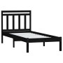 Schwarzer Einzelbettrahmen aus Massivholz, 75 x 190 cm von vidaXL, Betten und Lattenroste - Ref: Foro24-3100553, Preis: 111,2...