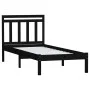 Black solid wood single bed frame 75x190 cm by vidaXL, Beds and slatted bases - Ref: Foro24-3100553, Price: 114,55 €, Discoun...
