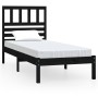 Solid black pine wood bed frame 75x190 cm by vidaXL, Beds and slatted bases - Ref: Foro24-3100987, Price: 120,09 €, Discount: %