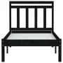 Black solid wood single bed frame 75x190 cm by vidaXL, Beds and slatted bases - Ref: Foro24-3100553, Price: 114,55 €, Discoun...
