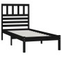 Solid black pine wood bed frame 75x190 cm by vidaXL, Beds and slatted bases - Ref: Foro24-3100987, Price: 120,09 €, Discount: %