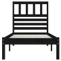 Solid black pine wood bed frame 75x190 cm by vidaXL, Beds and slatted bases - Ref: Foro24-3100987, Price: 120,09 €, Discount: %