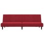 Sofá cama de 2 plazas terciopelo color vino tinto