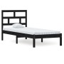 Black single solid wood bed frame 75x190 cm by vidaXL, Beds and slatted bases - Ref: Foro24-3101182, Price: 115,58 €, Discoun...