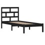 Black single solid wood bed frame 75x190 cm by vidaXL, Beds and slatted bases - Ref: Foro24-3101182, Price: 115,58 €, Discoun...