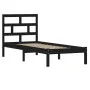 Schwarzer Einzelbettrahmen aus Massivholz, 75 x 190 cm von vidaXL, Betten und Lattenroste - Ref: Foro24-3101182, Preis: 117,2...