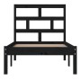 Black single solid wood bed frame 75x190 cm by vidaXL, Beds and slatted bases - Ref: Foro24-3101182, Price: 115,58 €, Discoun...