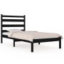 Solid black pine wood bed frame 75x190 cm by vidaXL, Beds and slatted bases - Ref: Foro24-3103612, Price: 113,78 €, Discount: %