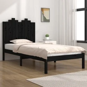 Solid black pine wood bed frame 75x190 cm by vidaXL, Beds and slatted bases - Ref: Foro24-3103742, Price: 118,71 €, Discount: %