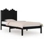 Solid black pine wood bed frame 75x190 cm by vidaXL, Beds and slatted bases - Ref: Foro24-3103742, Price: 118,71 €, Discount: %