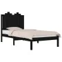 Solid black pine wood bed frame 75x190 cm by vidaXL, Beds and slatted bases - Ref: Foro24-3103742, Price: 118,71 €, Discount: %