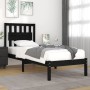 Estructura de cama madera maciza de pino negro 75x190 cm