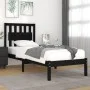 Estructura de cama madera maciza de pino negro 75x190 cm de vidaXL, Camas y somieres - Ref: Foro24-3103897, Precio: 119,71 €,...