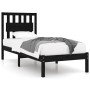 Estructura de cama madera maciza de pino negro 75x190 cm