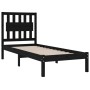 Estructura de cama madera maciza de pino negro 75x190 cm