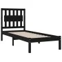 Estructura de cama madera maciza de pino negro 75x190 cm de vidaXL, Camas y somieres - Ref: Foro24-3103897, Precio: 119,71 €,...