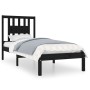 Black single solid wood bed frame 75x190 cm by vidaXL, Beds and slatted bases - Ref: Foro24-3104027, Price: 111,39 €, Discoun...