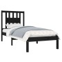 Black single solid wood bed frame 75x190 cm by vidaXL, Beds and slatted bases - Ref: Foro24-3104027, Price: 111,39 €, Discoun...