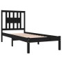 Black single solid wood bed frame 75x190 cm by vidaXL, Beds and slatted bases - Ref: Foro24-3104027, Price: 111,39 €, Discoun...