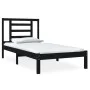 Black single solid wood bed frame 75x190 cm by vidaXL, Beds and slatted bases - Ref: Foro24-3104312, Price: 110,30 €, Discoun...