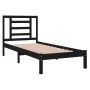 Estructura de cama madera maciza individual negra 75x190 cm de vidaXL, Camas y somieres - Ref: Foro24-3104312, Precio: 108,67...