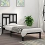 Black single solid wood bed frame 75x190 cm by vidaXL, Beds and slatted bases - Ref: Foro24-3104507, Price: 107,99 €, Discoun...