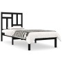 Black single solid wood bed frame 75x190 cm by vidaXL, Beds and slatted bases - Ref: Foro24-3104507, Price: 107,99 €, Discoun...