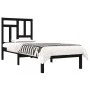 Black single solid wood bed frame 75x190 cm by vidaXL, Beds and slatted bases - Ref: Foro24-3104507, Price: 109,64 €, Discoun...
