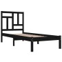 Black single solid wood bed frame 75x190 cm by vidaXL, Beds and slatted bases - Ref: Foro24-3104507, Price: 107,99 €, Discoun...