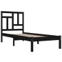 Black single solid wood bed frame 75x190 cm by vidaXL, Beds and slatted bases - Ref: Foro24-3104507, Price: 109,64 €, Discoun...