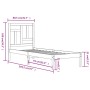 Black single solid wood bed frame 75x190 cm by vidaXL, Beds and slatted bases - Ref: Foro24-3104507, Price: 107,99 €, Discoun...