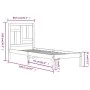 Black single solid wood bed frame 75x190 cm by vidaXL, Beds and slatted bases - Ref: Foro24-3104507, Price: 109,64 €, Discoun...