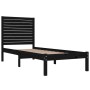Black single solid wood bed frame 75x190 cm by vidaXL, Beds and slatted bases - Ref: Foro24-3104572, Price: 124,78 €, Discoun...