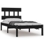 Black single solid wood bed frame 75x190 cm by vidaXL, Beds and slatted bases - Ref: Foro24-3104702, Price: 106,63 €, Discoun...