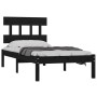 Black single solid wood bed frame 75x190 cm by vidaXL, Beds and slatted bases - Ref: Foro24-3104702, Price: 106,63 €, Discoun...
