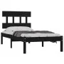 Black single solid wood bed frame 75x190 cm by vidaXL, Beds and slatted bases - Ref: Foro24-3104702, Price: 108,16 €, Discoun...