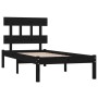 Black single solid wood bed frame 75x190 cm by vidaXL, Beds and slatted bases - Ref: Foro24-3104702, Price: 106,63 €, Discoun...