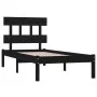 Black single solid wood bed frame 75x190 cm by vidaXL, Beds and slatted bases - Ref: Foro24-3104702, Price: 108,16 €, Discoun...