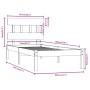 Black single solid wood bed frame 75x190 cm by vidaXL, Beds and slatted bases - Ref: Foro24-3104702, Price: 106,63 €, Discoun...
