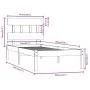 Black single solid wood bed frame 75x190 cm by vidaXL, Beds and slatted bases - Ref: Foro24-3104702, Price: 108,16 €, Discoun...
