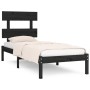 Estructura de cama madera maciza individual negra 75x190 cm de vidaXL, Camas y somieres - Ref: Foro24-3104637, Precio: 104,08...