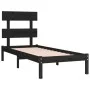 Black single solid wood bed frame 75x190 cm by vidaXL, Beds and slatted bases - Ref: Foro24-3104637, Price: 105,67 €, Discoun...